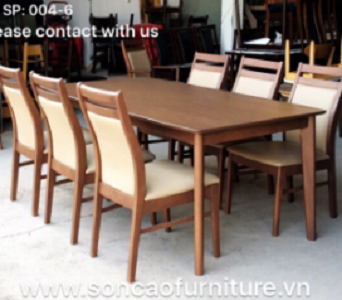 Bàn ghế gỗ cao su xuất khẩu - Công Ty TNHH Sơn Cao